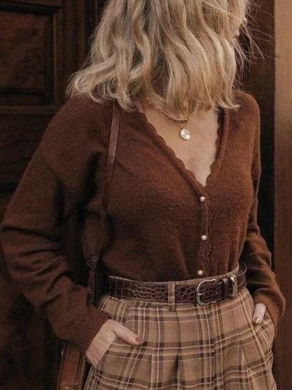 ISO: Brown Scalloped Sweater